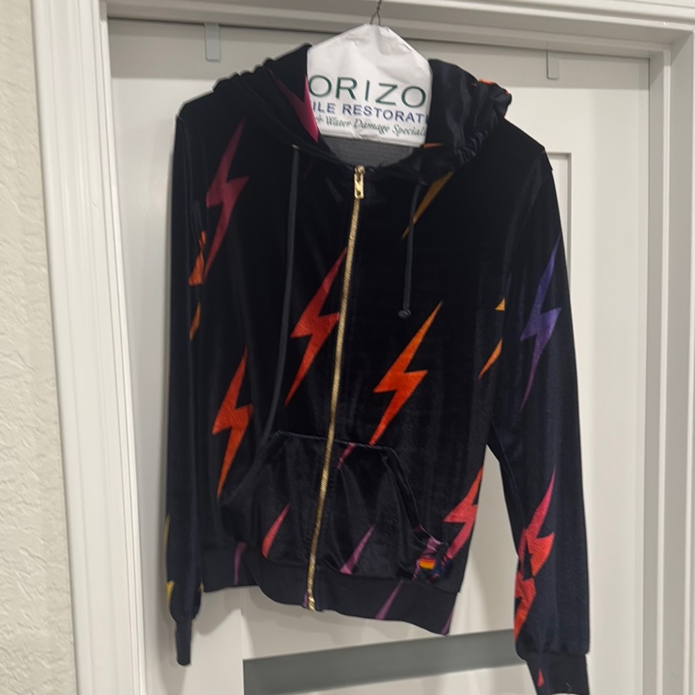 Aviator Nation Hoodie with Colorful Lightning Bolts